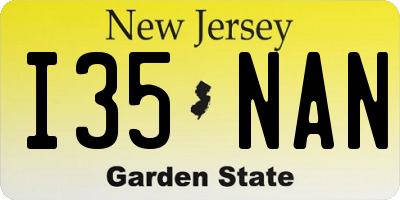 NJ license plate I35NAN