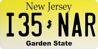 NJ license plate I35NAR