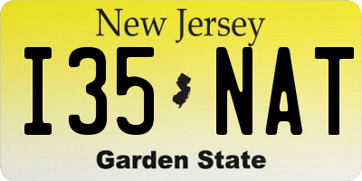 NJ license plate I35NAT