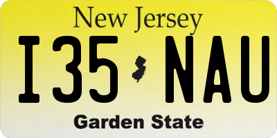 NJ license plate I35NAU
