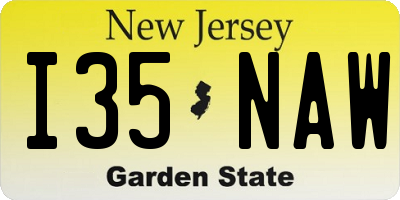 NJ license plate I35NAW