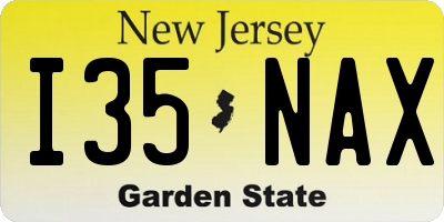 NJ license plate I35NAX