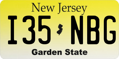 NJ license plate I35NBG