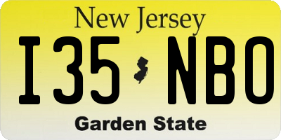 NJ license plate I35NBO