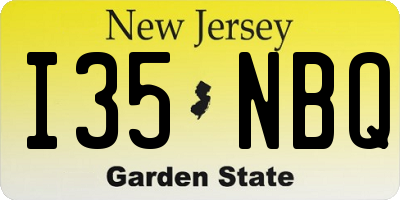 NJ license plate I35NBQ
