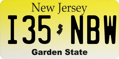 NJ license plate I35NBW