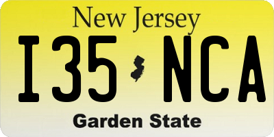 NJ license plate I35NCA