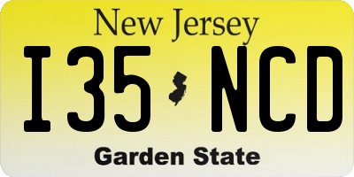 NJ license plate I35NCD