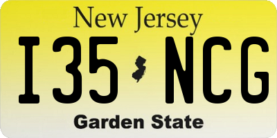 NJ license plate I35NCG