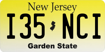 NJ license plate I35NCI