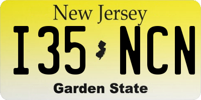 NJ license plate I35NCN