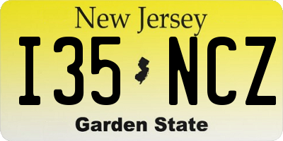 NJ license plate I35NCZ
