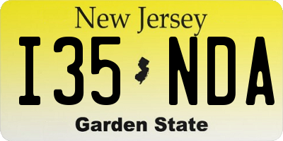 NJ license plate I35NDA