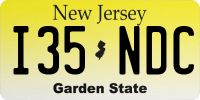 NJ license plate I35NDC