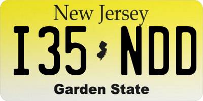 NJ license plate I35NDD