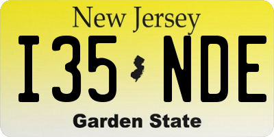 NJ license plate I35NDE