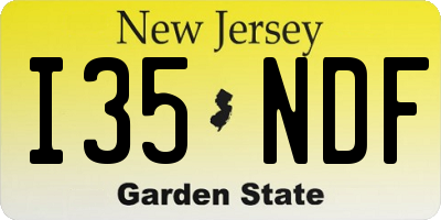NJ license plate I35NDF