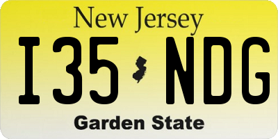 NJ license plate I35NDG