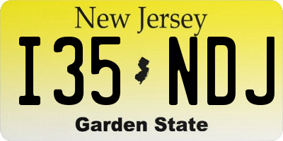 NJ license plate I35NDJ