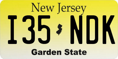 NJ license plate I35NDK