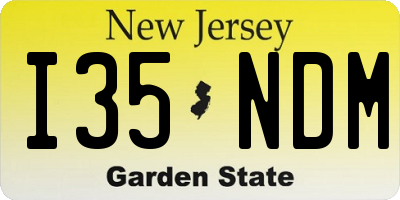 NJ license plate I35NDM