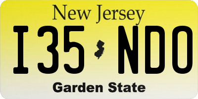 NJ license plate I35NDO