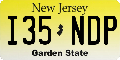 NJ license plate I35NDP