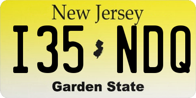 NJ license plate I35NDQ
