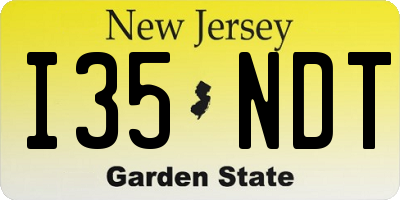 NJ license plate I35NDT