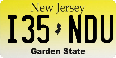 NJ license plate I35NDU