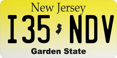 NJ license plate I35NDV