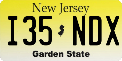 NJ license plate I35NDX