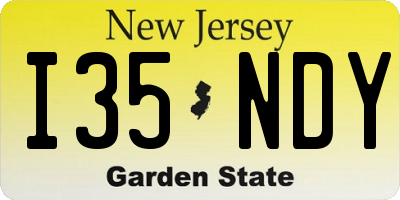 NJ license plate I35NDY