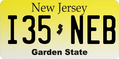 NJ license plate I35NEB