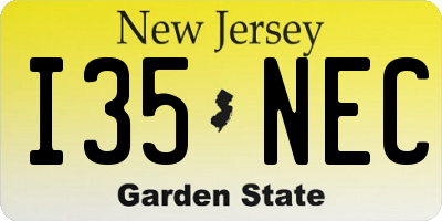 NJ license plate I35NEC