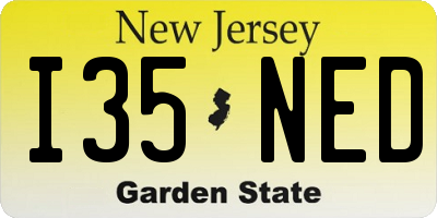 NJ license plate I35NED