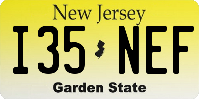 NJ license plate I35NEF