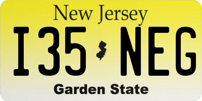 NJ license plate I35NEG