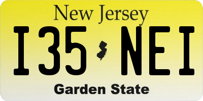 NJ license plate I35NEI