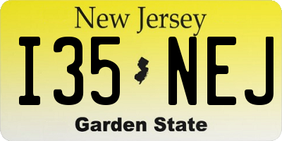 NJ license plate I35NEJ