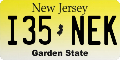 NJ license plate I35NEK