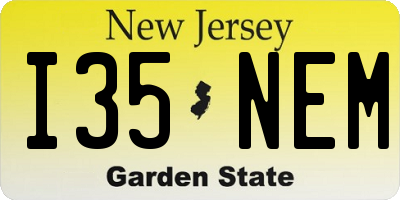 NJ license plate I35NEM