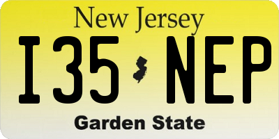 NJ license plate I35NEP