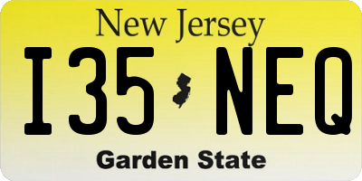 NJ license plate I35NEQ