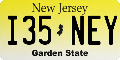 NJ license plate I35NEY