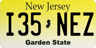 NJ license plate I35NEZ