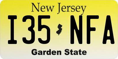 NJ license plate I35NFA