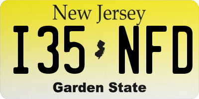 NJ license plate I35NFD