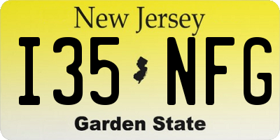 NJ license plate I35NFG