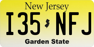 NJ license plate I35NFJ